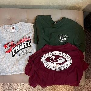 3 men’s short sleeved size large Texas A&M T-shirts